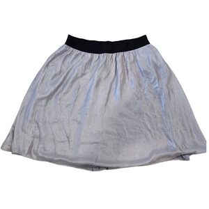 Chelsea 28 Skirt XS Silver Shimmer Elastic Waist Flared Mini‎ Women's